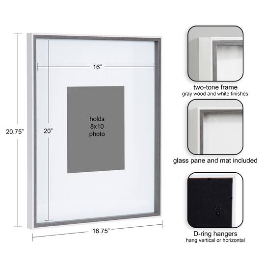 Kate and Laurel Gibson 16" x 20" Picture Photo Frames with 8" x 10" Mat, 3ct.